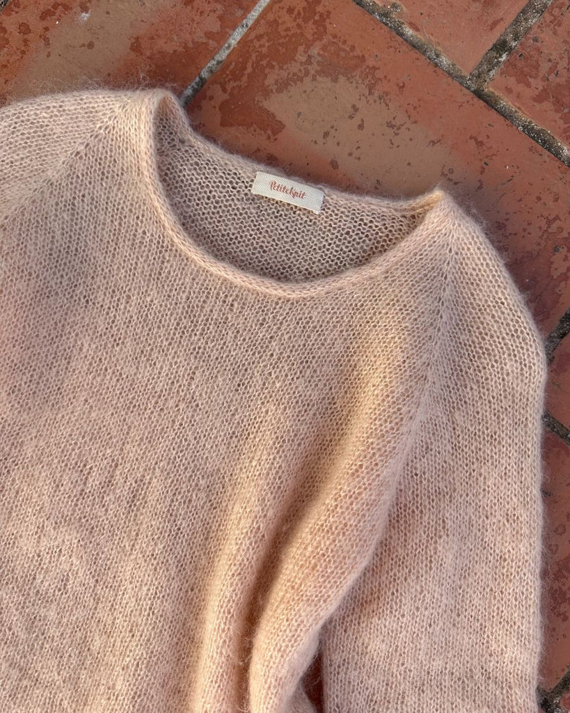Liggende ferskenfarvet Kumulus Bluse O-neck