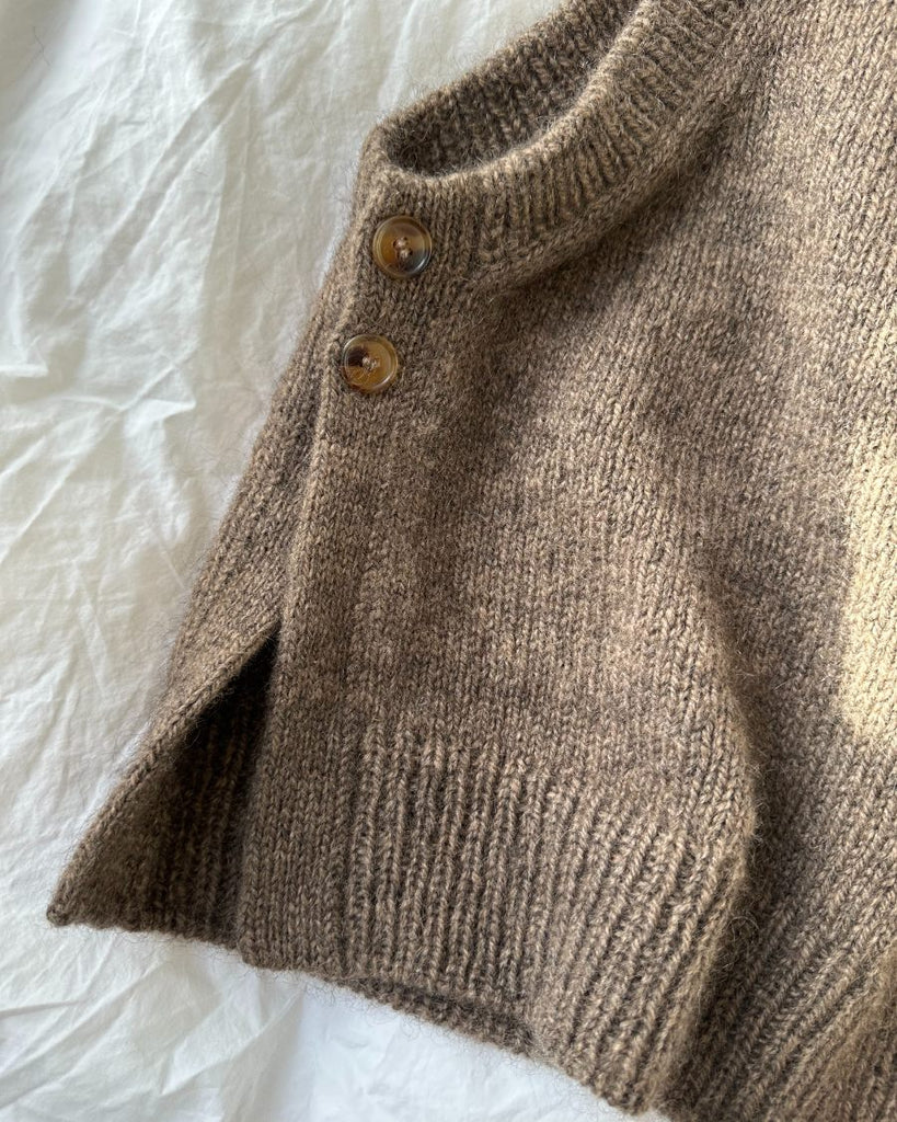 Detaljebillede brun Lulu Slipover - Chunky Edition