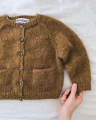 Liggende okkerfarvet Ellens Cardigan