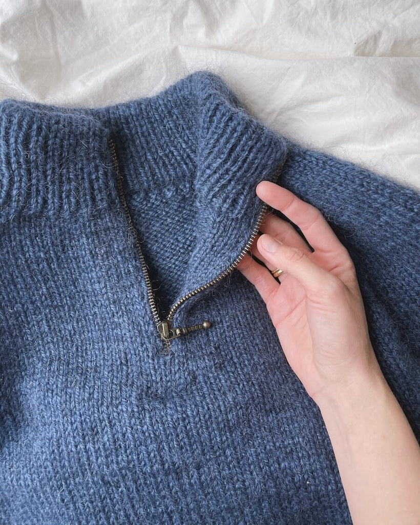 Navy lynlås i zipper sweater junior
