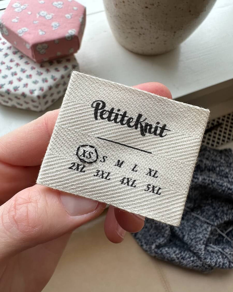 Label med størrelser